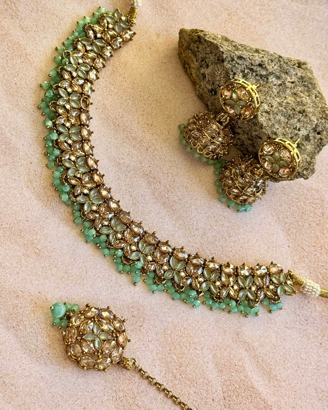 Aditi - Mint Necklace Set